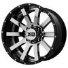 XD XD200 HEIST 22X12 CHROME CENTER GLOSS BLACK MILLED LIP 5X5.5 - XD200-22128544NCB