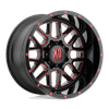 XD XD820 GRENADE 20X10 SATIN  BLACK MILLED WITH RED CLEAR COAT 8X6.5 - XD82021080924NRC