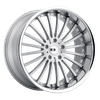 XO NEW YORK 22X10.5 MATTE SILVER W/ BRUSHED FACE & STAINLESS STEEL LIP 5X120 - 2205NEW305120S72
