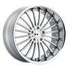 XO NEW YORK 22X10.5 MATTE SILVER W/ BRUSHED FACE & STAINLESS STEEL LIP 5X112 - 2205NEW325112S72