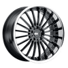 XO NEW YORK 22X9 GLOSS BLACK W/ STAINLESS STEEL LIP 5X120 - 2290NEW205120B72