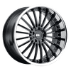 XO NEW YORK 22X9 GLOSS BLACK W/ STAINLESS STEEL LIP 5X130 - 2290NEW405130B71