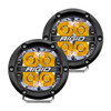 RIGID 360-Series 4 Inch Round LED Off-Road Light, Spot Beam Pattern for High Speeds Amber Backlight, Pair