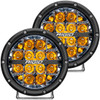 RIGID 360-Series 6 Inch Round LED Off-Road Light, Spot Beam Pattern for High Speeds, Amber Backlight, Pair