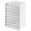 Cabinets And Drawers; 8 Drawer; 5.3 ft.; Depth 13.63 in.; Height 24 in.; Width 16 in.; White; Steel; Floor; 9928-3-02