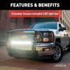 Pro Series Black Steel Grille Guard with Light Bar, Select Ford Super Duty 2170014