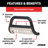 3" Black Steel Bull Bar, Select Freightliner, Mercedes-Benz Sprinter 2500, 3500 B35-8000
