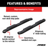 4" Black Steel Oval Side Bars, Select Toyota Tacoma S222008