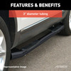 3 Round Black Steel Side Bars, Select Mitsubishi Outlander, RVR 208005