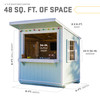 6x8 Backyard Cantina Shed with Large Bar Window & Shingle Roof - 595