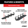 ARIES 2055558 RidgeStep Black Steel 6-1/2 x 75-Inch Truck Running Boards; Select 2055558