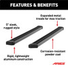 ARIES 2559009 SlimGrip 5in. x 88in. Black Aluminum Running Boards; Fits Select F 2559009