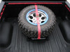 Gloss Black Bed Mounted Rapid Strap Tire Carrier w/ Red Strap BM1TSRD