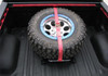 Gloss Black Bed Mounted Rapid Strap Tire Carrier w/ Red Strap BM1TSRD