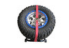 Textured Black Bed Mounted Rapid Strap Tire Carrier w/ Red Strap BM1TSRD-TX