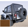 Soft Top, Door Skins, Dark Tan, Clear Windows; 97-02 Jeep Wrangler TJ