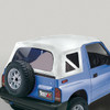 Soft Top, White Denim, Clear Windows; 95-98 Suzuki Sidekicks