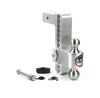 Adjustable Trailer Hitch w/ Steel Tow Balls - 10" Drop for 2.5" Receiver - Includes WS05 - LTB10-2.5-KA