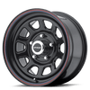 American Racing AR767 15X7 GLOSS BLACK STEEL WITH RED AND BLUE STRIPE 5X4.5 - AR7675765