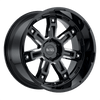 Black Rhino LOCKER 17X9.5 GLOSS BLACK W/ MILLED SPOKES 5X5.5 - 1795LKR005140B78