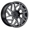 Black Rhino CYCLONE 20X9 GLOSS BLACK W/ MILLED SPOKES 5X5.0 - 2090CYC305127B71