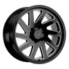 Black Rhino THRUST 22X12 GLOSS BLACK W/ MILLED SPOKES 6X5.5 - 2212THR-46140B12
