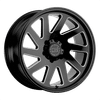Black Rhino THRUST 22X12 GLOSS BLACK W/ MILLED SPOKES 8X170 - 2212THR-48170B25