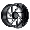 Black Rhino SWERVE 22X14 GLOSS BLACK W/ DOUBLE MILLED SPOKES 6X135 - 2214SWV-66135B87