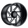 Black Rhino SWERVE 22X14 GLOSS BLACK W/ DOUBLE MILLED SPOKES 8X180 - 2214SWV-68180B25