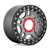 KMC Powersports KS240 RECON BEADLOCK 15X7 GUN METAL WITH GLOSS BLACK RING 4X156 - KS24057044438 KMC Powersports KS240 RECON BEADLOCK 15X7 GUN METAL WITH GLOSS BLACK RING 4X156 - KS24057044438
