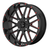 MSA Offroad Wheels M35 BANDIT 20X7 GLOSS BLACK MILLED WITH RED TINT 4X137 - M35-020737R