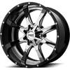 Moto Metal MO201 20X12 CHROME CENTER GLOSS BLACK MILLED LIP 6X135/5.5 - MO201-20126744NCB