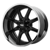 Moto Metal MO201 22X12 GLOSS BLACK MILLED CENTER CHROME LIP 5X5.0/5.5 - MO201-22123544NBC