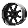 Moto Metal MO201 22X12 GLOSS BLACK MILLED CENTER CHROME LIP 6X135/5.5 - MO201-22126744NBC