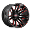 Moto Metal MO978 RAZOR 22X12 SATIN  BLACK MACHINED RED TINT 8X6.5 - MO97822280544NRC