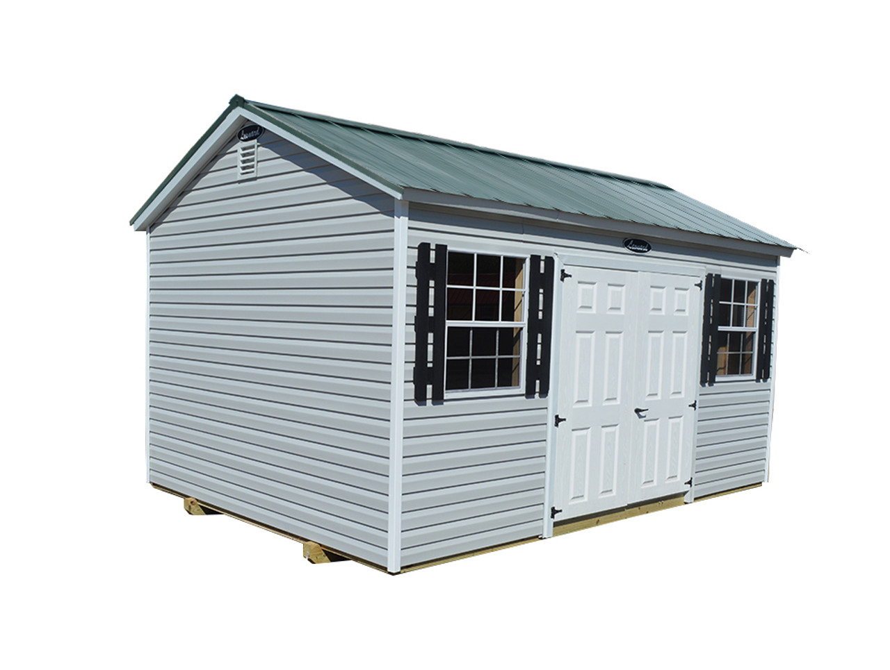 12x16 Vinyl Storage Shed with Metal Roof Leonard