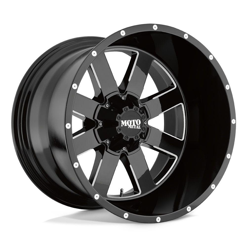 Moto Metal MO962 20X12 GLOSS BLACK MILLED 6X5.5 - MO