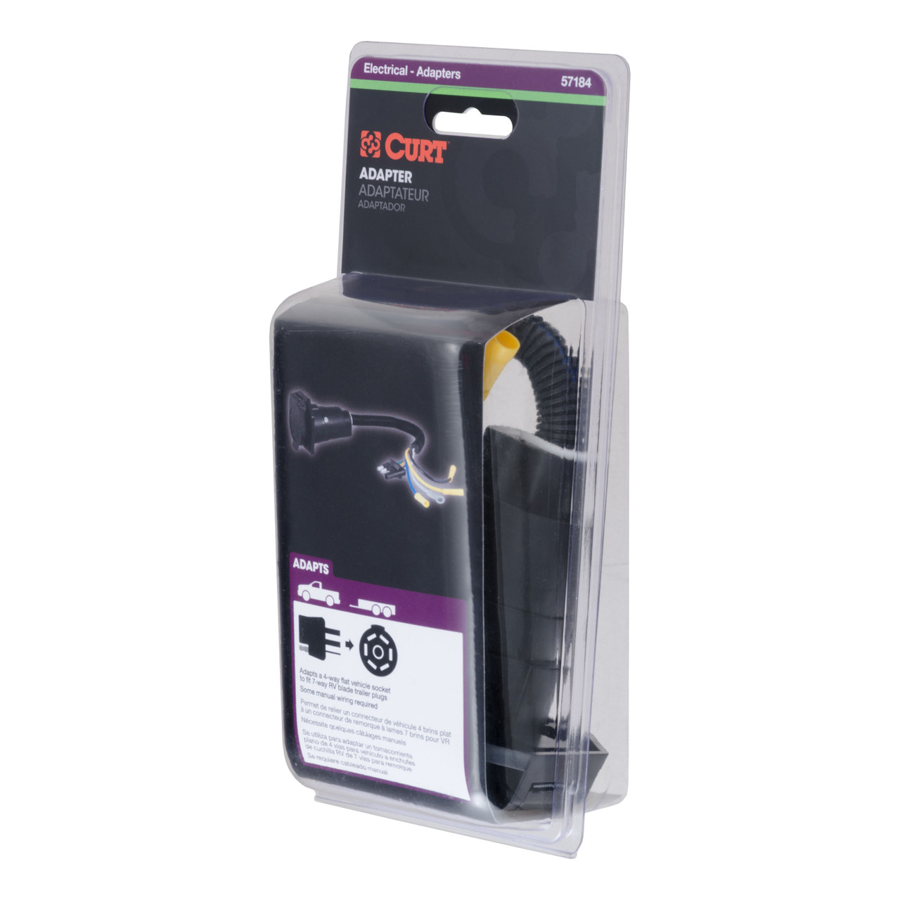 CURT Electrical Adapter (4-Way Flat Vehicle to 7-Way RV Blade