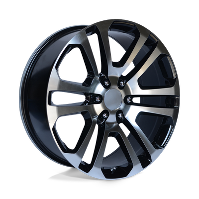 Performance Replicas PR158 20X9 GLOSS BLACK WITH MACHINED FACE 6X5.5 - 158BM-295824