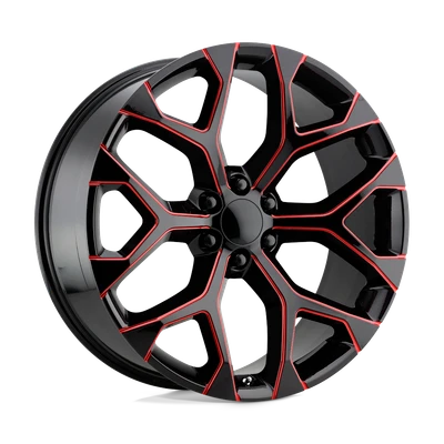 Performance Replicas PR176 26X10 GLOSS BLACK RED MILLED 6X5.5 - 176MR-2615824