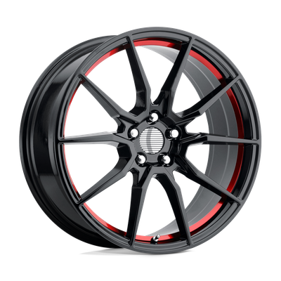 Performance Replicas PR193 18X9 GLOSS BLACK RED MACHINED 5X4.5 - 193RS-896530