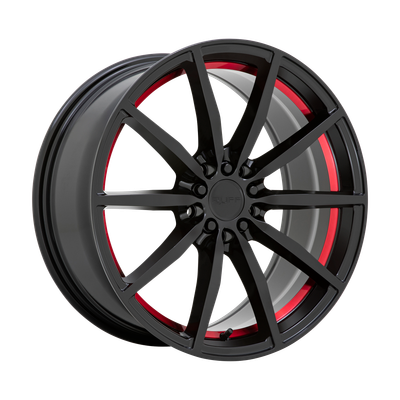 Ruff BURNOUT 18X8 GLOSS BLACK W/ RED INNER LIP 5X112/120 - 1880RFB385D20B76