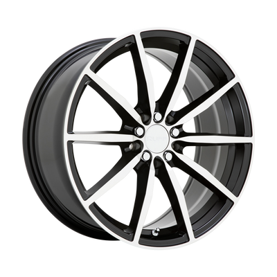Ruff BURNOUT 18X8 GLOSS BLACK W/ MACHINED FACE 5X4.25/4.5 - 1880RFB385D84F72