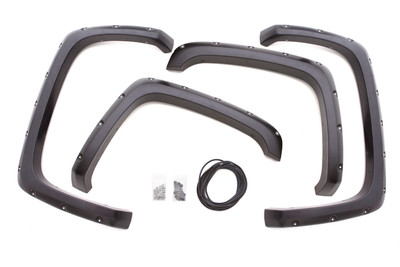 Lund RX111-2T Elite Series Black Rivet Style Textured Finish 4-Piece Fender Flare Set for 2019 Chevrolet Silverado 1500 LD, 2016-2018 Silverado 1500 with 5 Ft. Bed