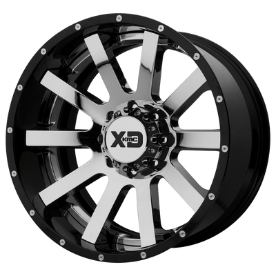 XD XD200 HEIST 22X10 CHROME CENTER GLOSS BLACK MILLED LIP 8X180 - XD200-22108818NCB