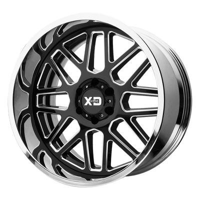 XD XD201 GRENADE 22X10 GLOSS BLACK MILLED CENTER CHROME LIP 6X135 - XD201-22106318NBC