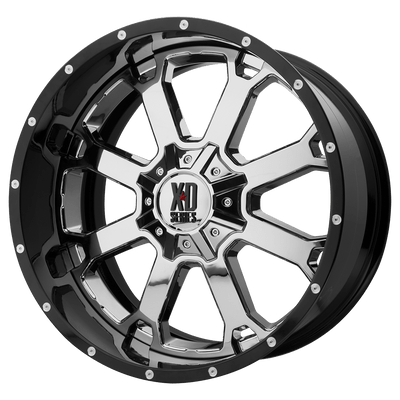 XD XD202 BUCK 25 20X10 CHROME CENTER GLOSS BLACK MILLED LIP 6X135 - XD202-20106318NCB