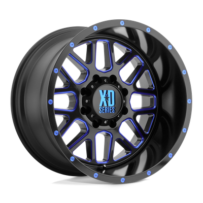 XD XD820 GRENADE 18X9 SATIN  BLACK MILLED WITH BLUE CLEAR COAT 5X5.0 - XD82089050912NBC