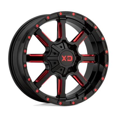 XD XD838 MAMMOTH 20X12 GLOSS BLACK MILLED WITH RED TINT CLEAR COAT 8X6.5 - XD83821280944N
