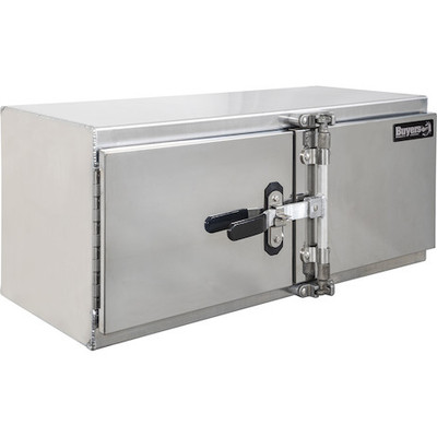 18X18X48 INCH SMOOTH ALUMINUM UNDERBODY TRUCK TOOL BOX - DOUBLE BARN DOOR, CAM LOCK HARDWARE
